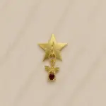 Gold Kanatlı Kırmızı Taşlı Baykuş Sallantılı Charm - Görsel 2