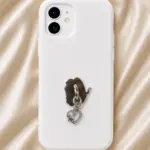 Renkli Taşlı Kalp Telefon Charm