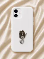 Renkli Taşlı Kalp Telefon Charm