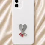 Kalp Detaylı Yıldız Figürlü Telefon Charm