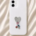Kalp Detaylı Renkli Figürlü Telefon Charm