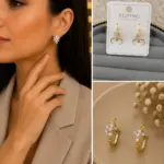 Xuping Çiçek Taşlı Gold Küpe