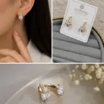 Xuping Kare Kesim Taşlı Gold Halka Küpe