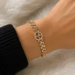 Rose Çiçek Figürlü Taşlı Bileklik