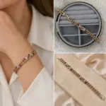 Rose Taş Detaylı Kalın Zincir Bileklik - Görsel 4