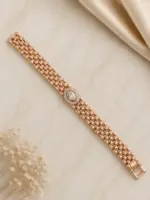Rose Oval Taş Detaylı Zincir Bileklik - Görsel 3