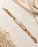 Rose Desenli Taş Detaylı Zincir Bileklik - Görsel 3