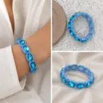 Mavi Taşlı Esnek Bileklik