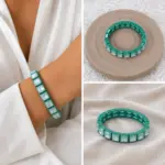 Mint Yeşili Şeffaf Taşlı Esnek Bileklik