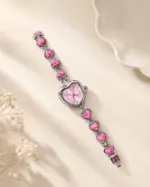 Pembe Kalp Detaylı Silver Kadın Kol Saati - Görsel 2
