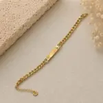 Gold Gurmet Zincir İsim Plakalı Bileklik - Görsel 4