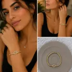 Sonsuzluk ve Kalp Figürlü Gold Charm Bileklik