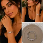 Kalp Taş Detaylı Gümüş Renk Charm Bileklik