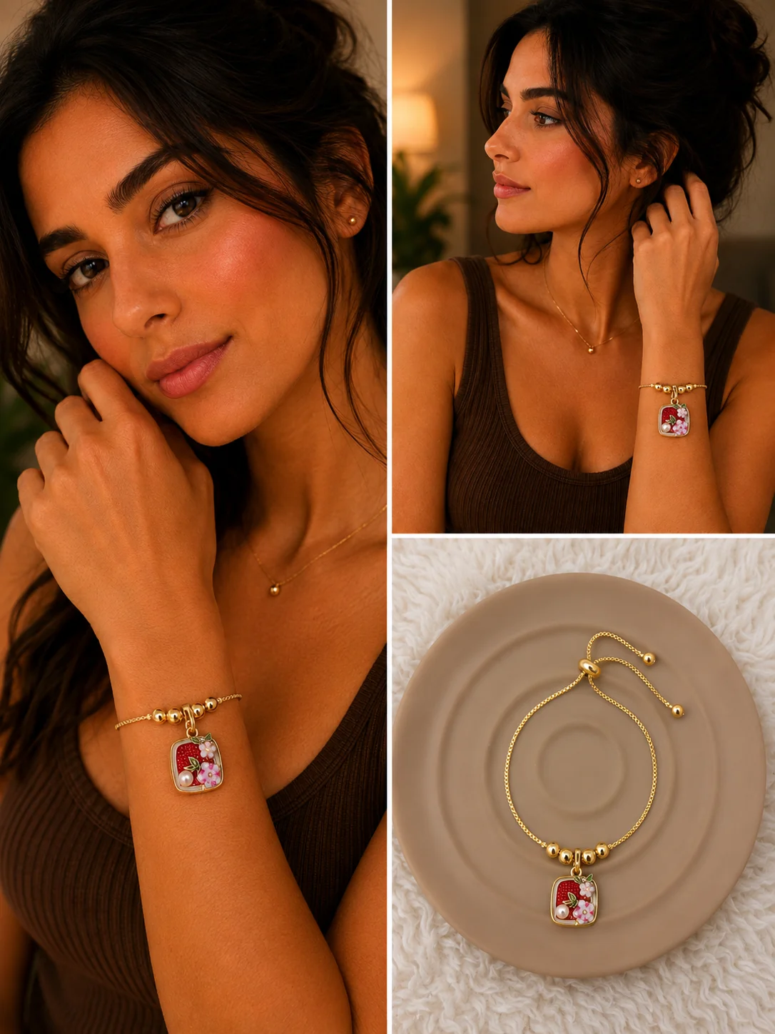 chatgpt-image-22-haz-2026-21-16-42.webp Pembe Çiçek Figürlü Gold Asansörlü Bileklik - Görsel 1