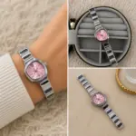 Pembe Kadranlı Silver Renk Kadın Saat