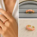 Şeker Pembe Minimal Ayarlanabilir Yüzük