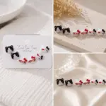 6’lı Çocuk Kedi Figürlü Renkli Küpe Seti