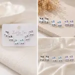 3’lü Renkli Tavşan Figürlü Çocuk Küpe Seti