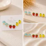 3 Çift Mantar Çilek ve Limon Figürlü Çocuk Küpe Seti