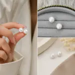 Beyaz İnci Görünümlü Top Küpe