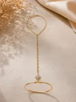 Gold Taşlı Yıldız Figürlü Şahmeran Bileklik - Görsel 3