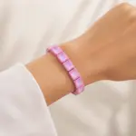Pembe Işıltılı Taşlı Bileklik