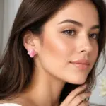 Pembe Gold Detaylı Küpe - Görsel 2