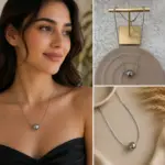 Minimal Küre Uçlu Taş Zincir Kolye