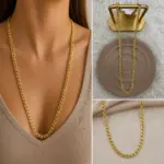 Gold Kalın Zincir Kolye - Görsel 2