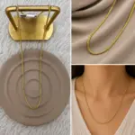 Örgü Zincir Gold Kolye - Görsel 2