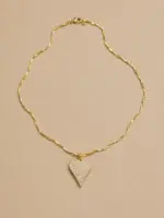Zirkon Taşlı Kalp Figürlü Gold Choker Kolye - Görsel 3