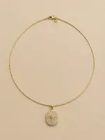 Kutup Yıldızı Madalyon Figürlü Gold Choker Kolye - Görsel 3