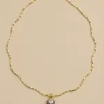 Mavi Nazar Boncuğu Figürlü Gold Choker Kolye