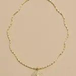 Zirkon Taşlı Kutup Yıldızı Madalyon Gold Choker Kolye