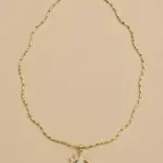 Zirkon Taşlı Güneş Göz Figürlü Gold Choker Kolye