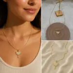 Zirkon Taşlı Güneş Işığı Figürlü Gold Renk İnce Zincir Kolye
