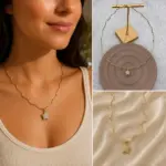Zirkon Taşlı Yıldız Figürlü Gold Renk Zincir Kolye - Görsel 4