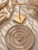 Zirkon Taşlı Yıldız Figürlü Gold Renk Zincir Kolye - Görsel 2