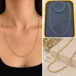 Gold Dalgalı Zincir Kolye