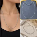 Silver Oval Halka Zincir Kolye