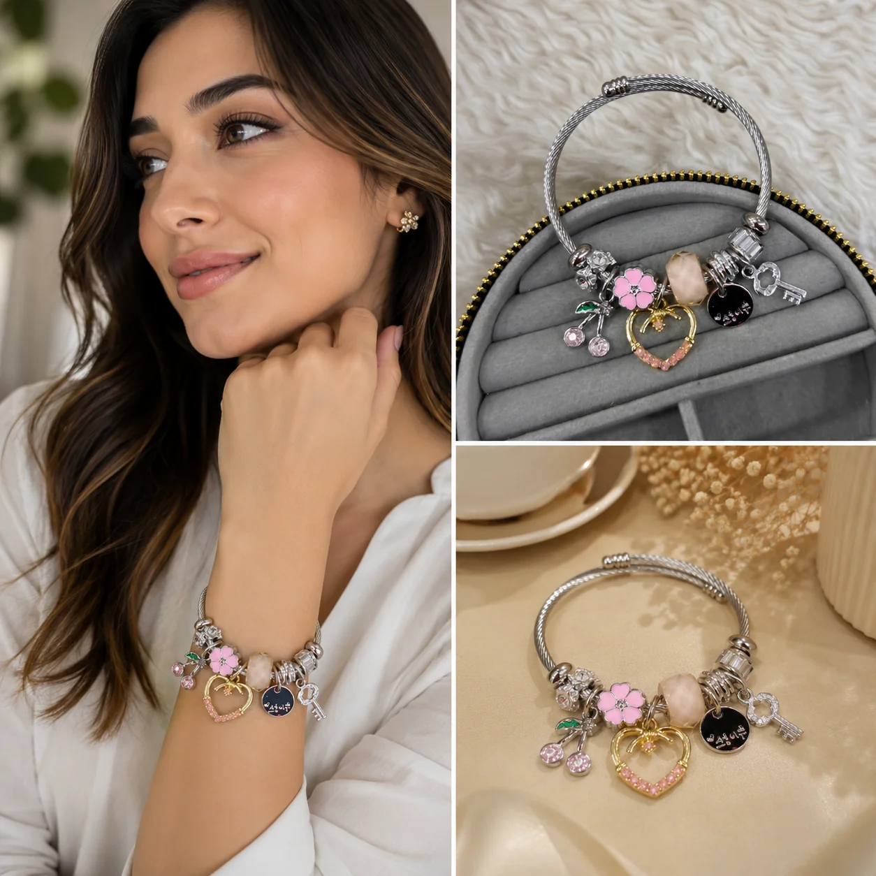 chatgpt-image-5-tem-2026-18-01-20.webp Lila Yıldız ve Melek Kanadı Charm Detaylı Çelik Kelepçe Bileklik - Görsel 1