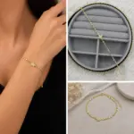 Gold Renk Zirkon Taşlı Yıldız Figürlü Minimal Bileklik - Görsel 4