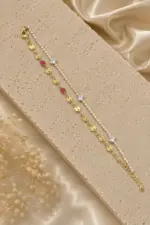 Gold Renk Su Yolu ve Pul Zincir Detaylı Katmanlı Bileklik - Görsel 3