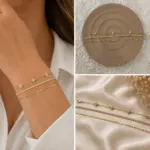 Gold Renk Su Yolu ve Yıldız Figürlü Katmanlı Bileklik - Görsel 4