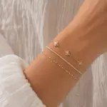 Gold Renk Su Yolu ve Yıldız Figürlü Katmanlı Bileklik