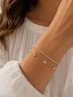 Gold Renk Su Yolu ve Yıldız Figürlü Katmanlı Bileklik