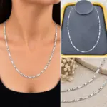 Silver Plaka Detaylı İnce Zincir Kolye