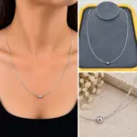 Silver Tek Top Detaylı İnce Kolye