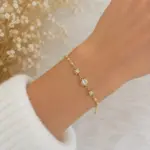 Gold Renk Gezegen ve Kutup Yıldızı Figürlü Taşlı Bileklik