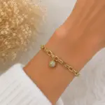 Gold Renk Taşlı Top Figürlü Zincir Bileklik